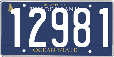 RI license plate 12981