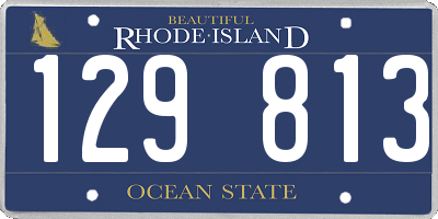 RI license plate 129813