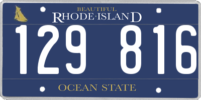 RI license plate 129816