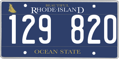 RI license plate 129820