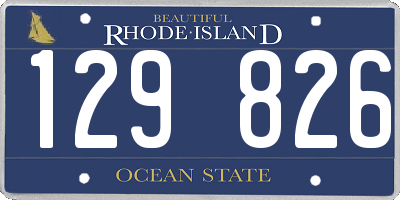 RI license plate 129826