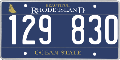 RI license plate 129830