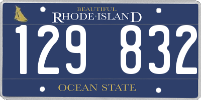 RI license plate 129832
