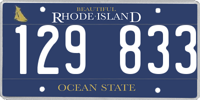RI license plate 129833