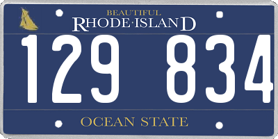 RI license plate 129834