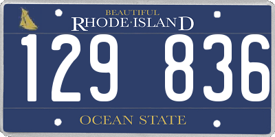 RI license plate 129836