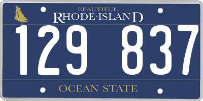 RI license plate 129837
