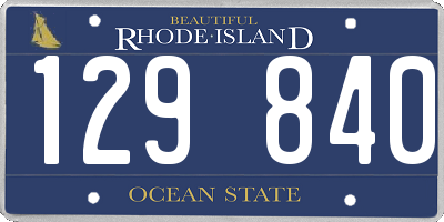 RI license plate 129840