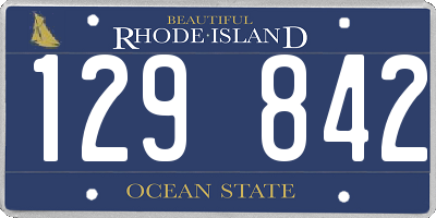 RI license plate 129842