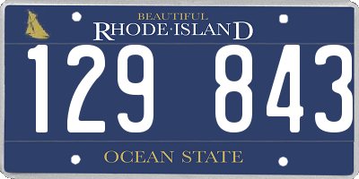 RI license plate 129843