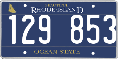 RI license plate 129853