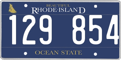 RI license plate 129854