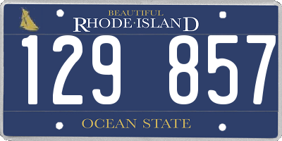 RI license plate 129857
