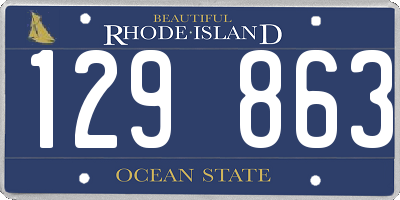 RI license plate 129863