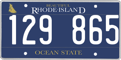 RI license plate 129865