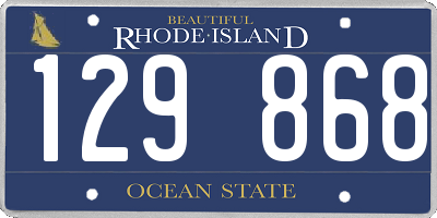 RI license plate 129868