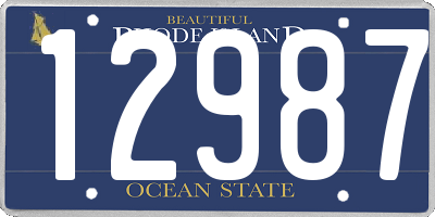 RI license plate 12987