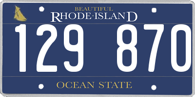 RI license plate 129870