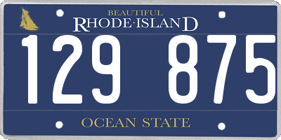 RI license plate 129875