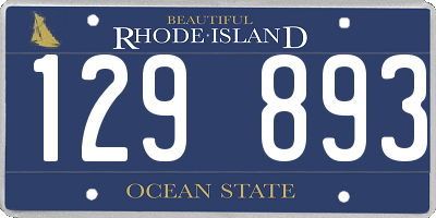 RI license plate 129893