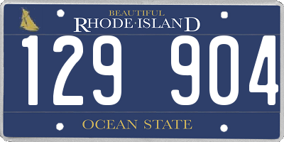 RI license plate 129904