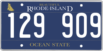 RI license plate 129909