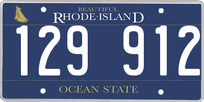 RI license plate 129912