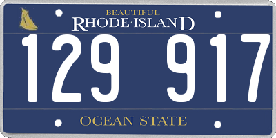 RI license plate 129917