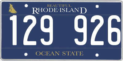 RI license plate 129926