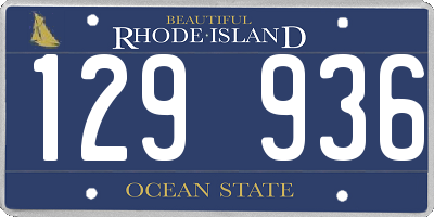 RI license plate 129936