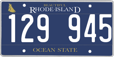 RI license plate 129945