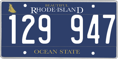 RI license plate 129947