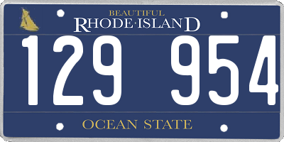 RI license plate 129954