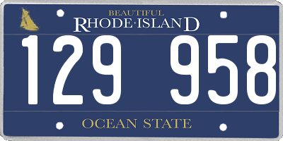 RI license plate 129958