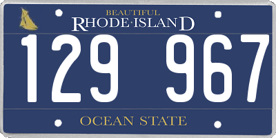 RI license plate 129967
