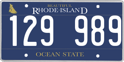 RI license plate 129989