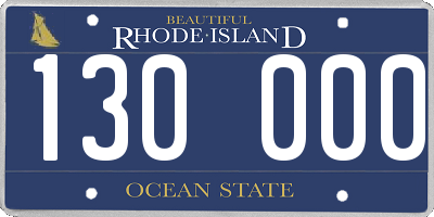 RI license plate 130000