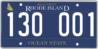 RI license plate 130001