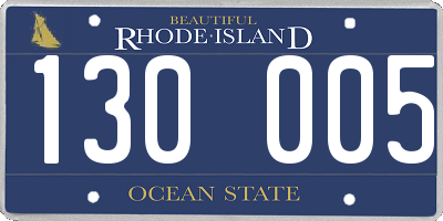 RI license plate 130005
