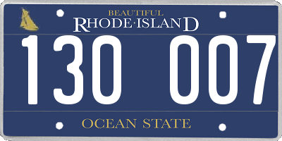 RI license plate 130007
