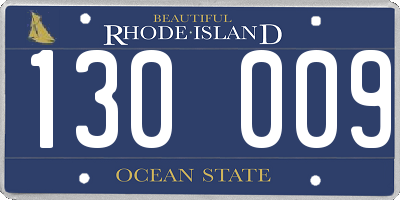 RI license plate 130009