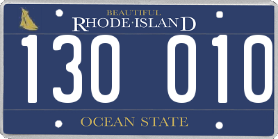 RI license plate 130010