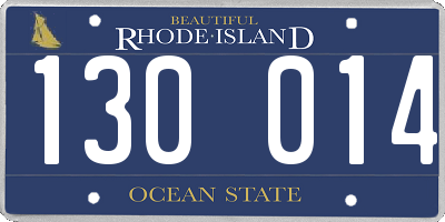 RI license plate 130014