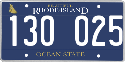 RI license plate 130025