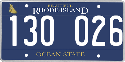 RI license plate 130026