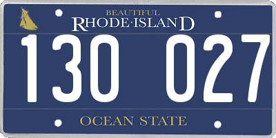 RI license plate 130027