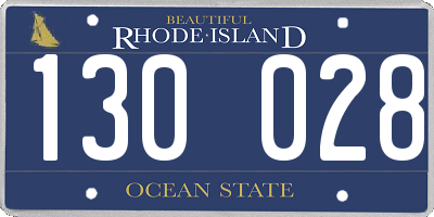 RI license plate 130028