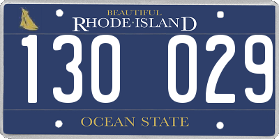 RI license plate 130029