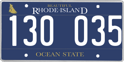 RI license plate 130035