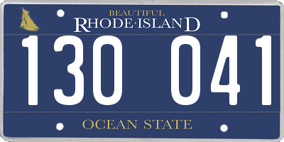 RI license plate 130041